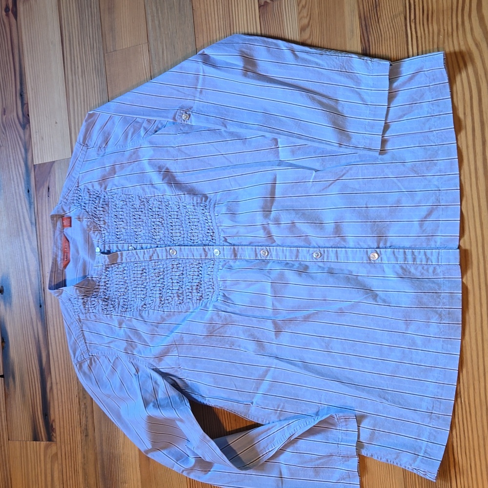 Tommy Bahama relax small striped blue blouse